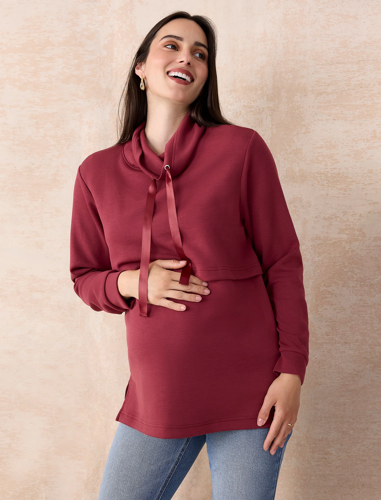 Funnel Neck Nursing Sweatshirt - Fallshirt