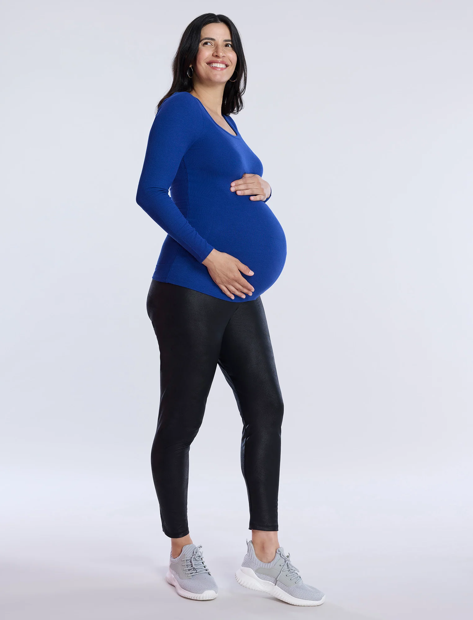 Long Sleeve Rib Knit Square Neck Tee - Fallshirt