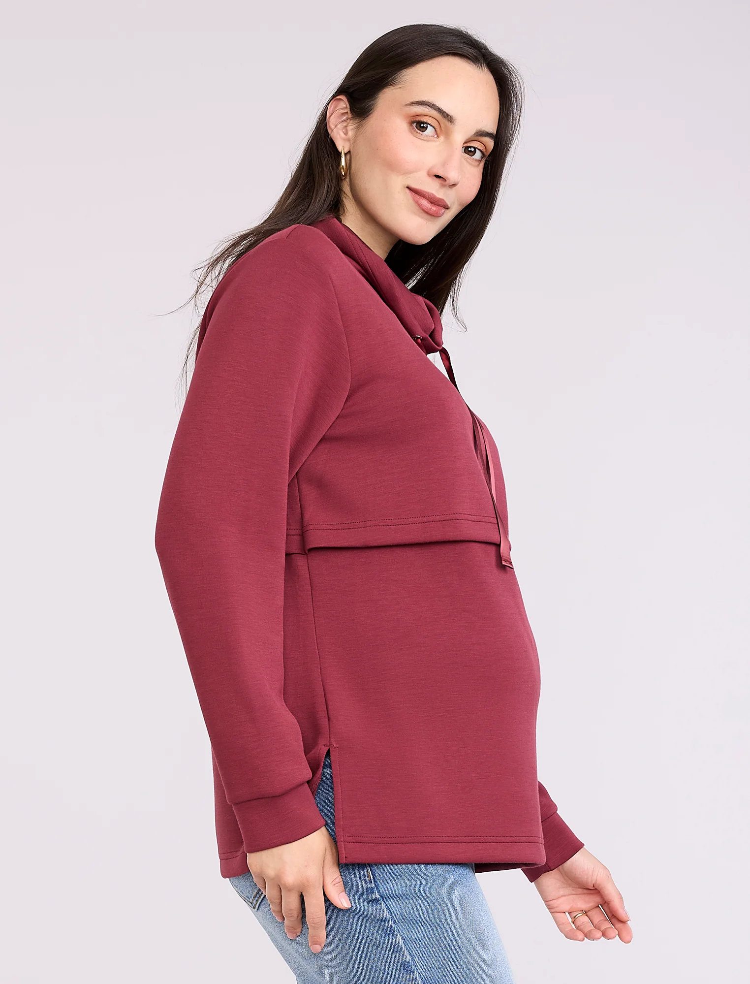Funnel Neck Nursing Sweatshirt - Fallshirt