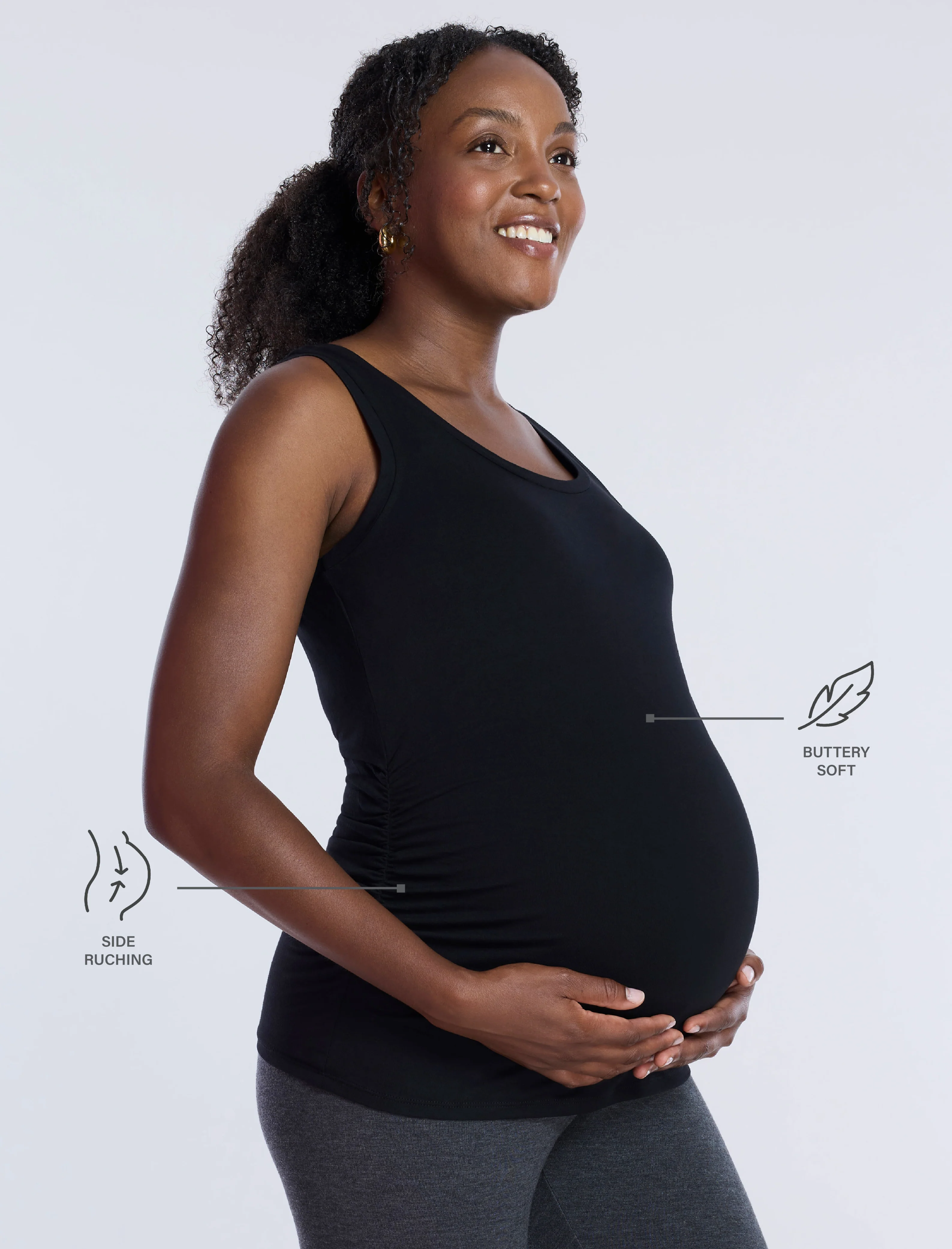 Side Ruched Maternity Tank Top - Fallshirt