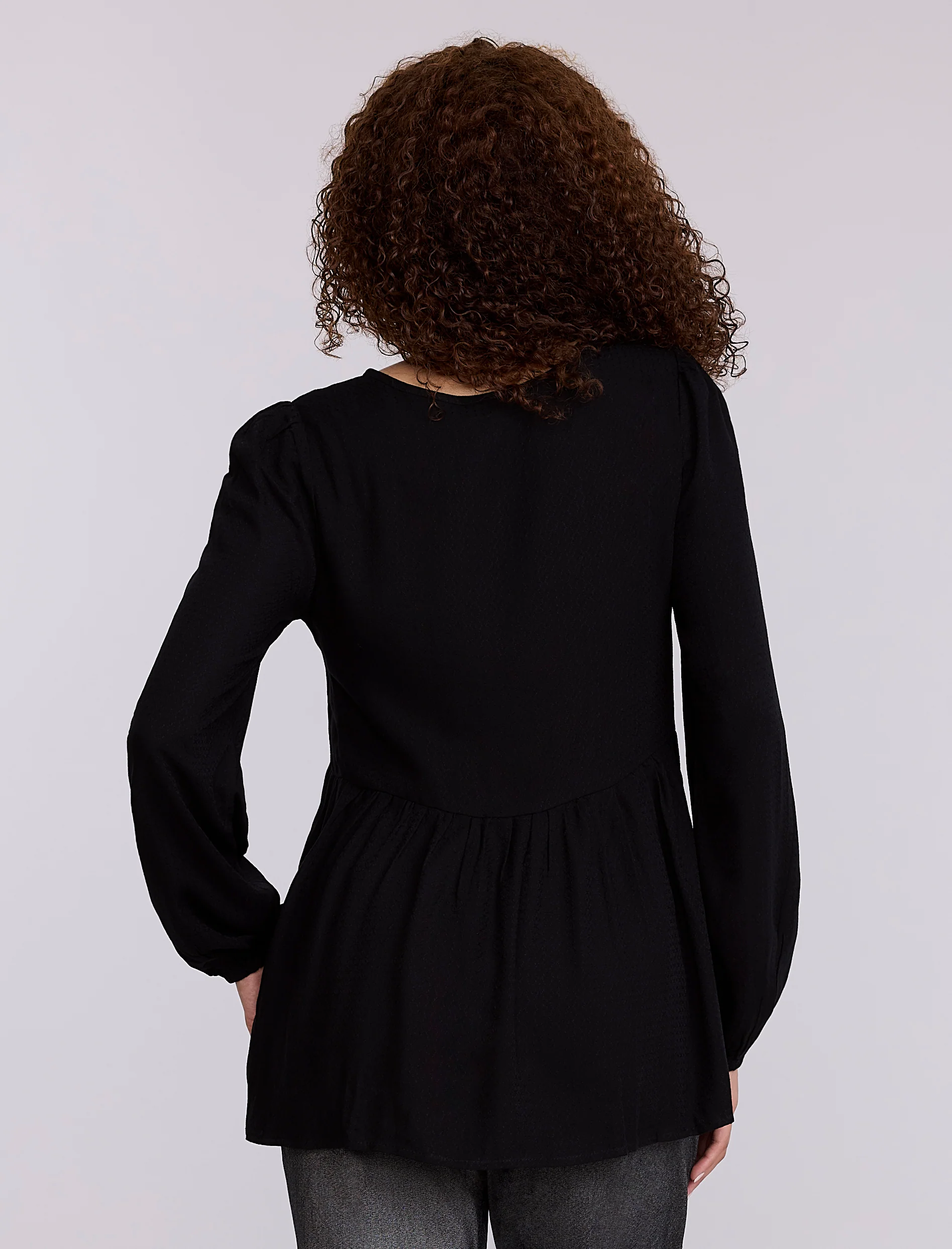 Long Sleeve Keyhole Blouse - Fallshirt